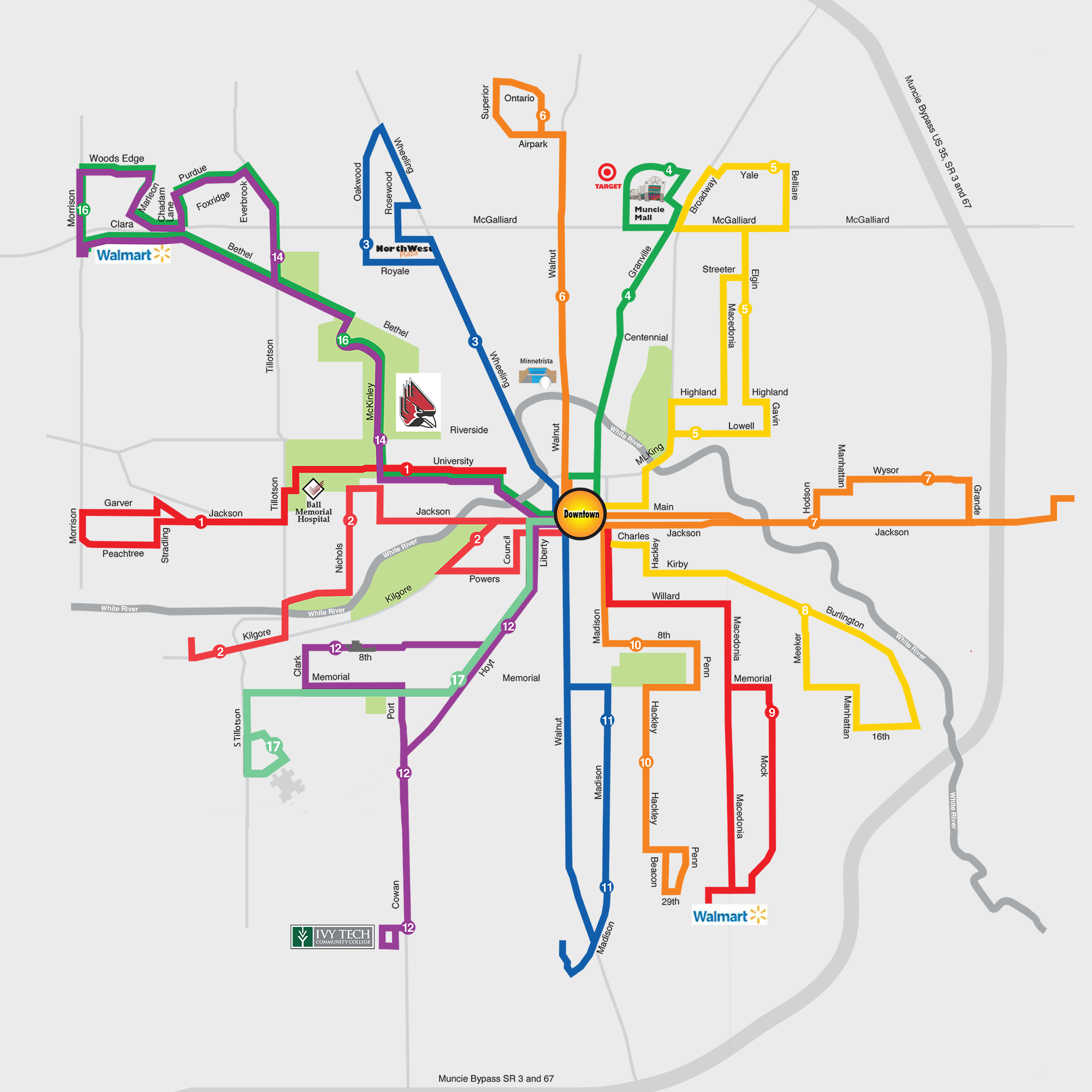 Routes & Schedules | Muncie Indiana Transit System